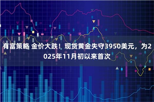 有富策略 金价大跌！现货黄金失守3950美元，为2025年11月初以来首次