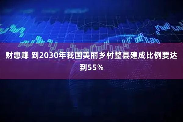 财惠赚 到2030年我国美丽乡村整县建成比例要达到55%
